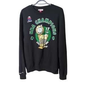 Mitchell & Ness Boston Celtics NBA Nostalgia Crew Neck Sweatshirt Black Size Med